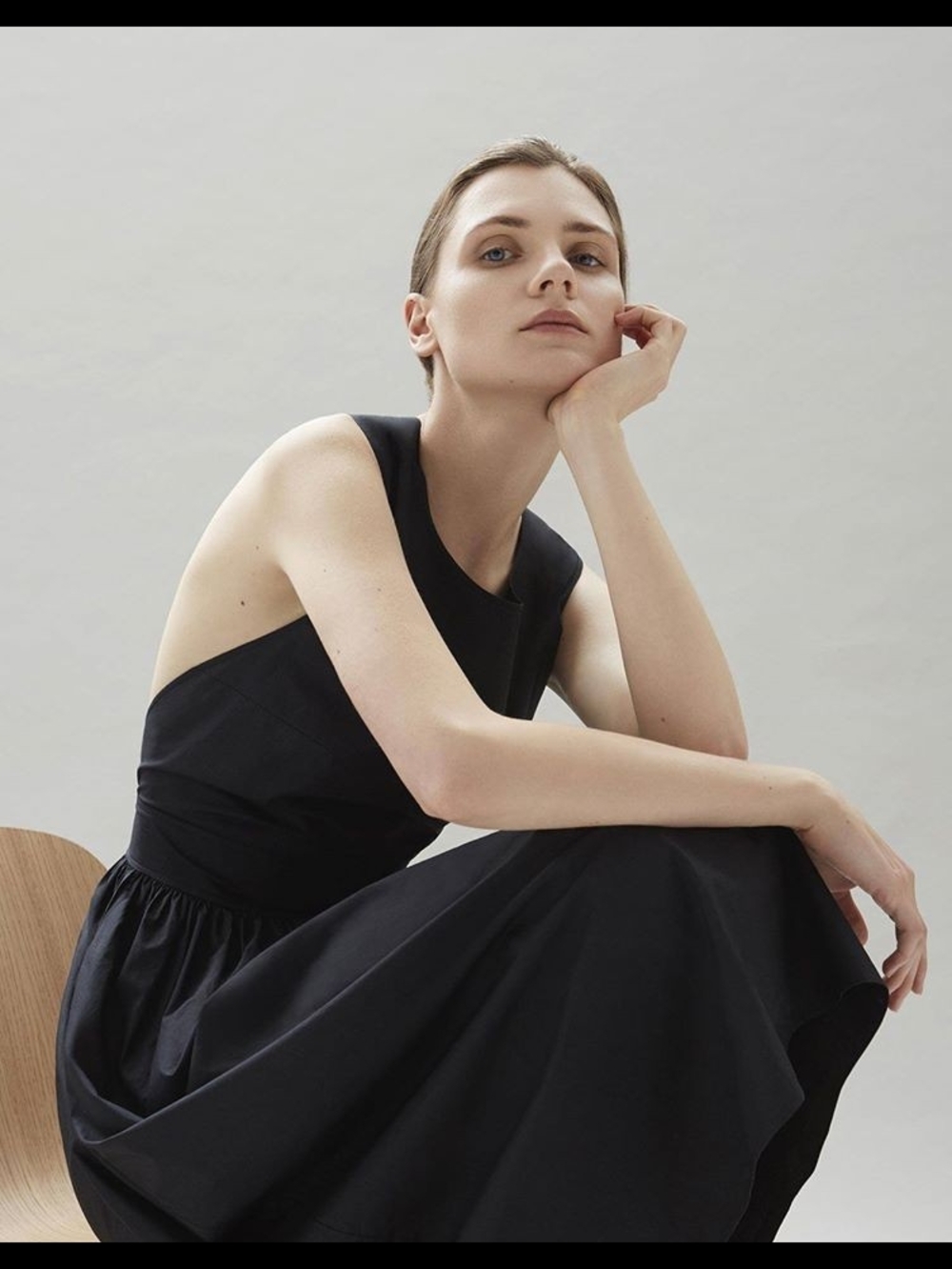 COS Black Backless Sleeveless Midi Dress